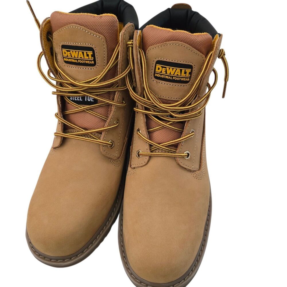 DeWalt Steel Toe Work Boots Lewiston Mens Size 12M Wheat Tan New Without Box
